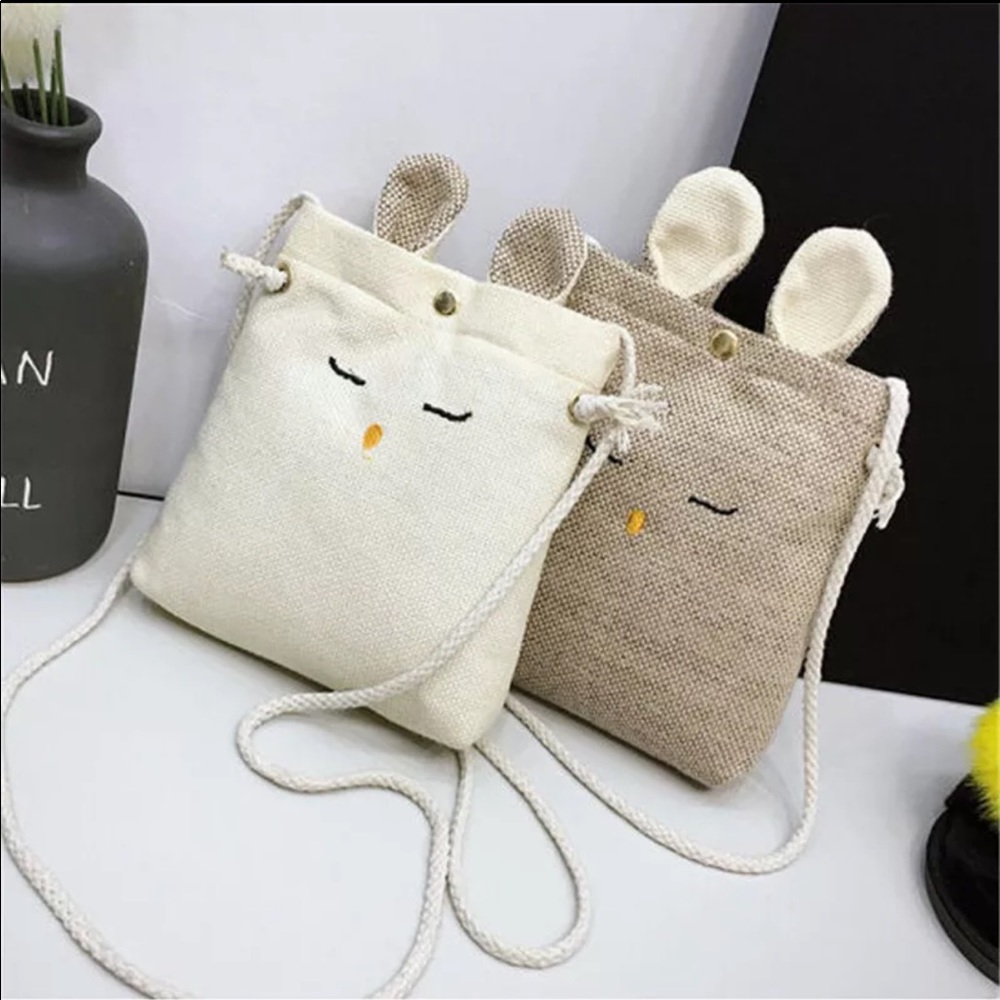 Cute canvas purse handbag kids womens shoulder
